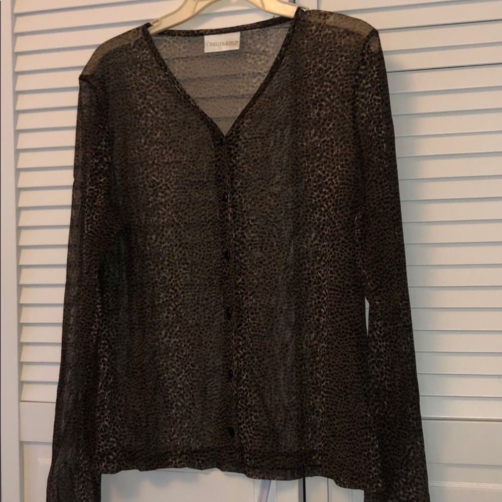 Sheer mesh leopard print animal skirt vintage